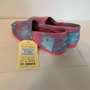 Pink and Blue Tiedye Toms Youth